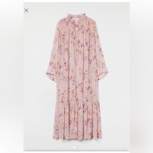 H&M chiffon maxi dress baby pink maroon and lavender